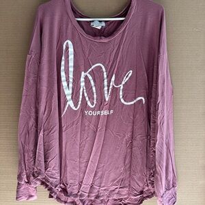 Love Yourself Mauve Long Sleeve Top